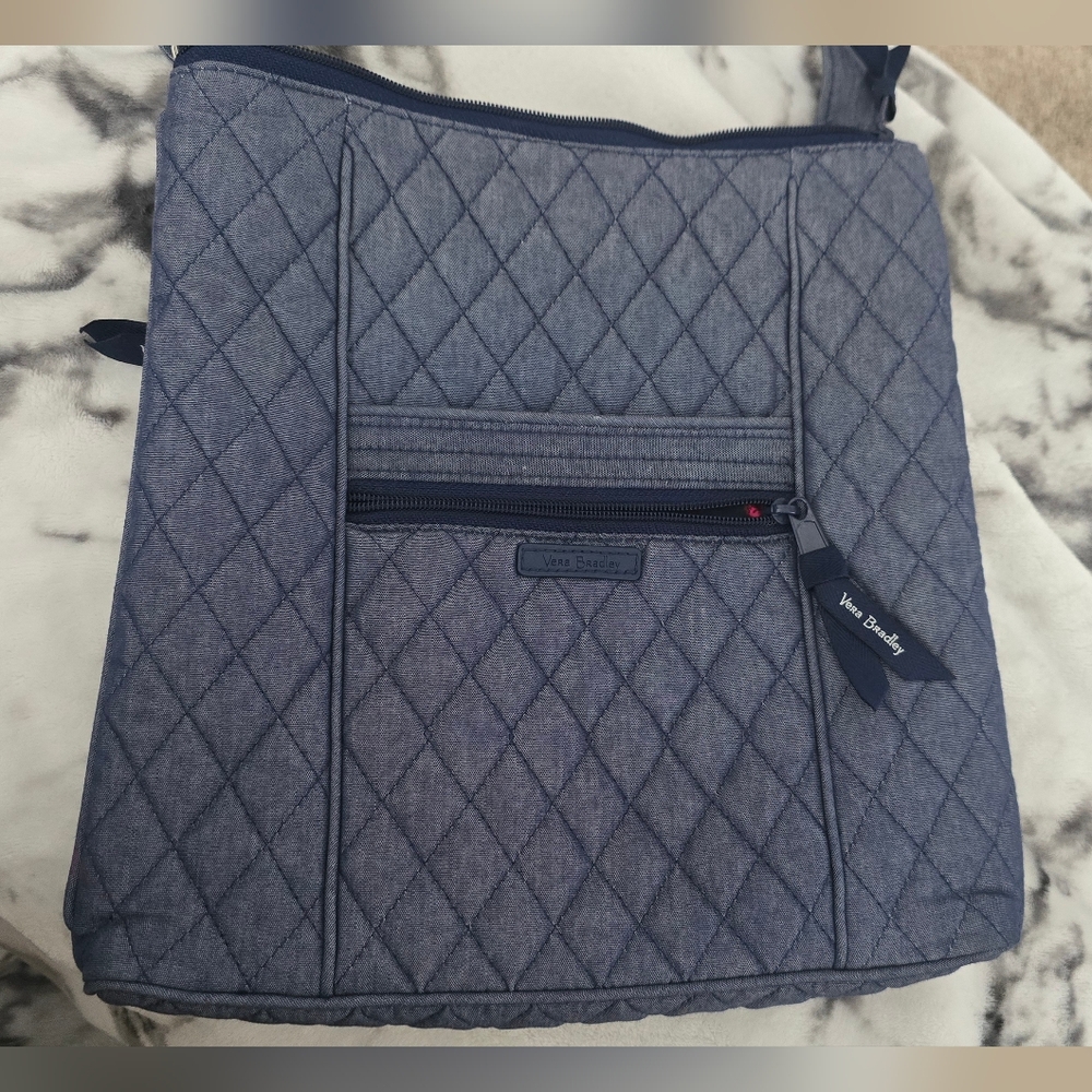 NWOT Vera Bradley Quilted DENIM Messenger Bag